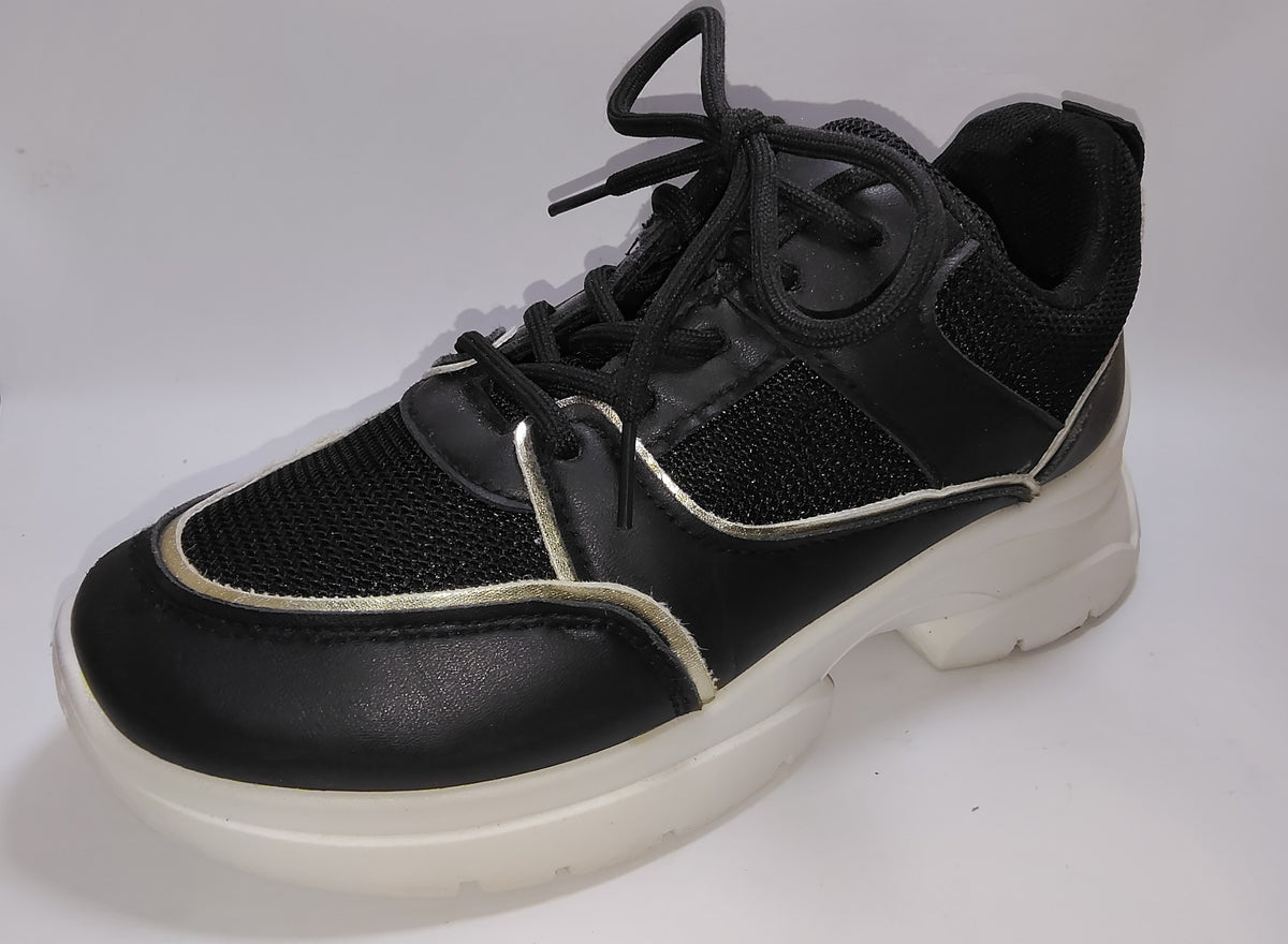 Panelled Lace-Up Sneakers