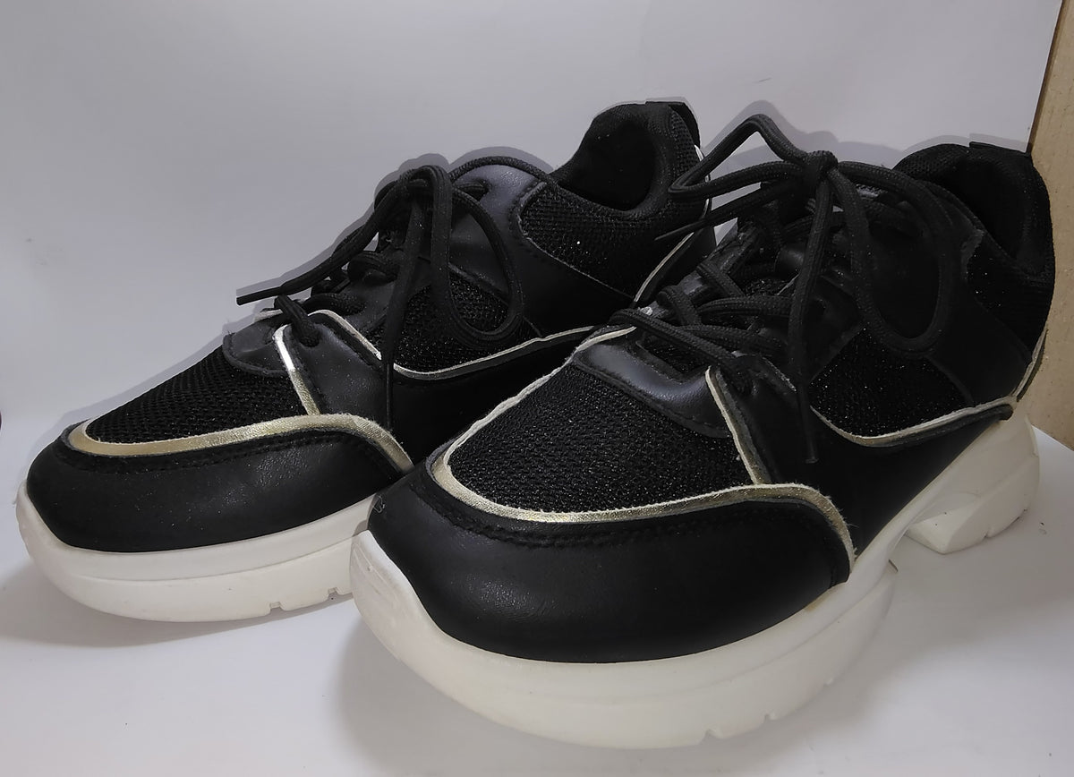 Panelled Lace-Up Sneakers